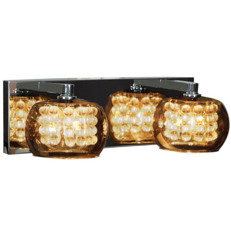Foto para 4.5w (2 x 2.25) 900lm 30k Glam G9 Replaceable LED Damp Location Chrome 2-Light Dimmable LED Mirror Glass Vanity (CAN 1"x14.5"x4.75")
