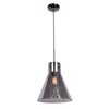 Foto para 60w 800lm 27k Simplicite E-26 Incandescent Dry Location Black Chrome Smoke 1-Light Pendant 13.25"Ø11.75" (OA HT 134") (CAN 1.5"Ø5.13")