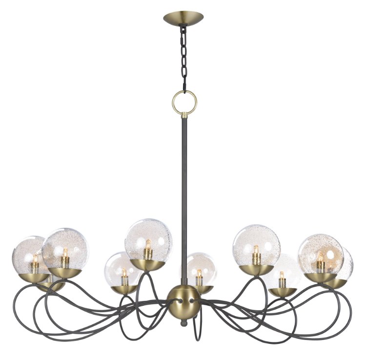 Foto para Reverb 10-Light Pendant w/Xenon Bulbs TBZSBR Topaz Bubble Glass Bubble Glass G9 Clear Xenon Xenon 38"x38"x28" (OA HT 28"-69")36" Chain