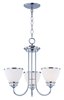 Foto para Novus 3-Light Chandelier PC Satin White Opal Glass MB Incandescent Incandescent (CAN 5"x5"x0.8")36" Chain