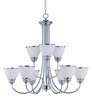 Foto para Novus 9-Light Chandelier PC Satin White Opal Glass MB Incandescent Incandescent (CAN 5"x5"x0.8")72" Chain