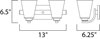 Foto para Conical 2-Light Bath Vanity PC Satin White Glass MB Incandescent Incandescent