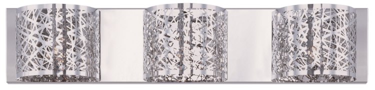 Foto para 2.9W Inca 3-Light Wall Mount W/LED Bulb PC Clear/White Stainless Steel G9 LED