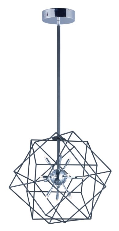 Foto para 1.2W Rubic LED 12-Light Pendant BKPC G4 LED 20.5"x20.5"x15.5" (OA HT 23.5"-67") (CAN 4.5"x4.5"x2")
