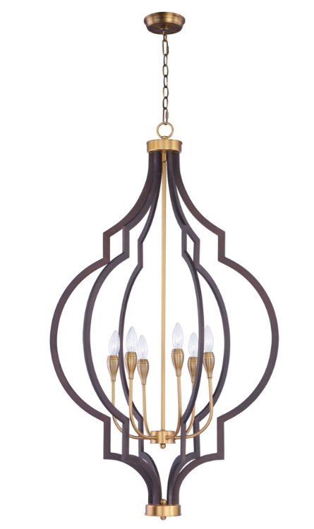 Foto para Crest 6-Light Chandelier OIAB CA Incandescent E12 Incandescent (OA HT 48.5"-85.5") (CAN 5"x5"x1.25")36" Chain