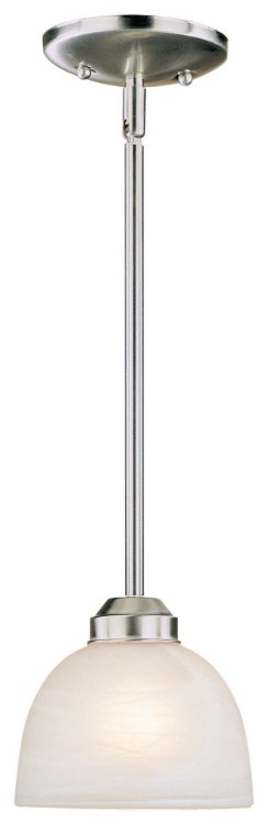 Foto para 100w SW 1 Light Mini Pendant Brushed Nickel Etched Marble