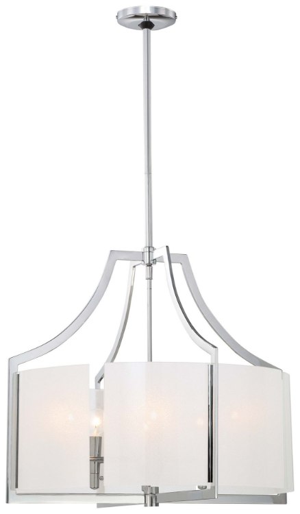 Foto para 60w SW 6 Light Pendant Chrome White Iris