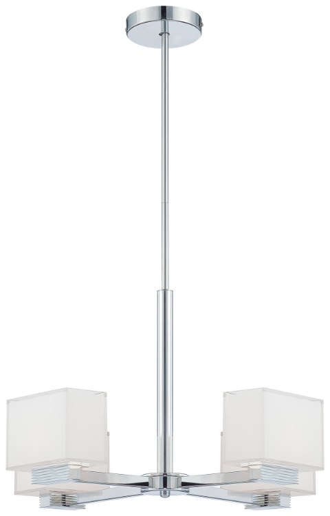 Foto para 75w SW 4 Light Chandelier Chrome Mitered/White Inside