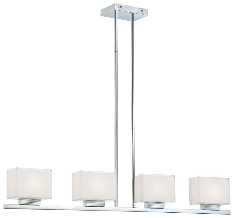 Foto para 75w SW 4 Light Island Light Chrome Mitered/White Iside