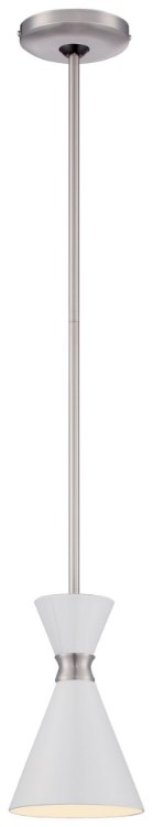Foto para 100w SW 1 Light Mini Pendant Glitter Gloss White