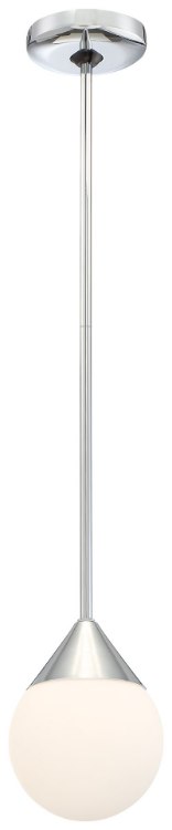 Foto para 100w SW 1 Light Pendant Chrome Etched Opal