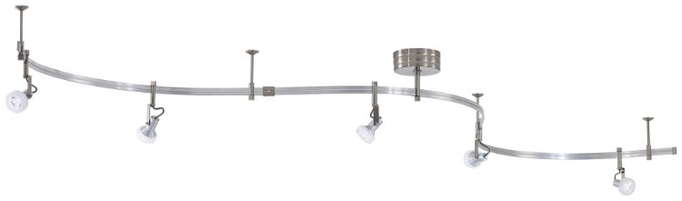 Foto para 3w WW 5 Light Led Monorail Kit Brushed Nickel Frosted