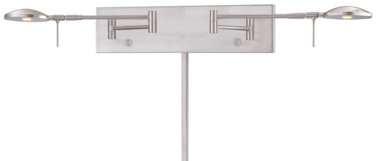 Foto para 8w WW 2 Light Led Swing Arm Wall Lamp Brushed Nickel