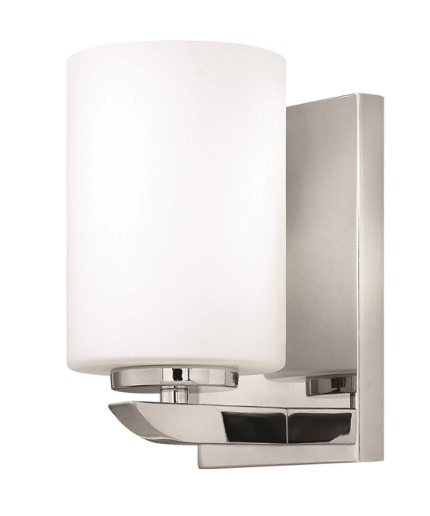 Foto para 117w Bath Kyra INCAN. LED MED Etched Opal Polished Nickel Bath Sconce