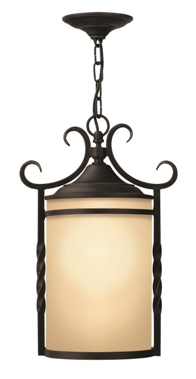 Foto para 15w Outdoor Casa LED Light Etched Amber Olde Black Hanging