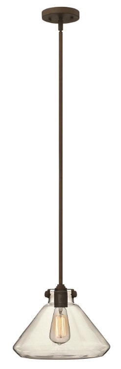 Foto para 100w Mini-Pendant Congress MED Clear Glass Oil Rubbed Bronze