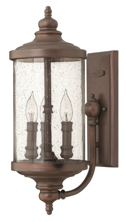 Foto para 60w Outdoor Barrington CAND Clear Seedy Victorian Bronze Medium Wall Mount