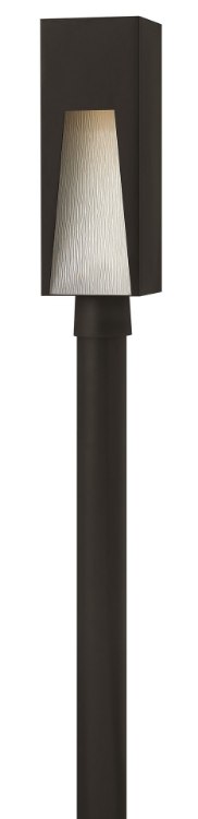 Picture of 50w Outdoor Kube GU-10 Clear Etched Organic Rain Satin Black Post Top/ Pier Mount