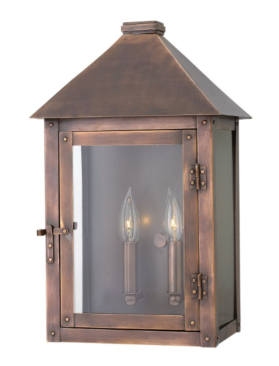 Foto para 60w Outdoor Thatcher CAND Clear Antique Copper Medium Wall Mount
