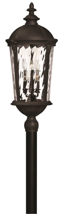 Foto para 40w Outdoor Windsor CAND Clear Water Glass Black Extra Large Post Top
