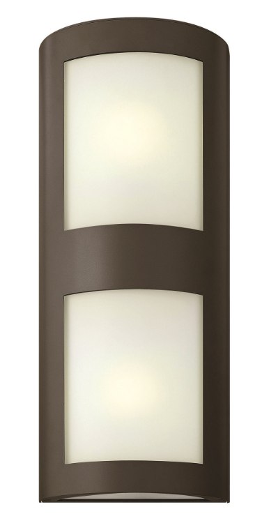 Foto para 18w Outdoor Solara GU24 Inside White Etched Bronze Large Wall Mount