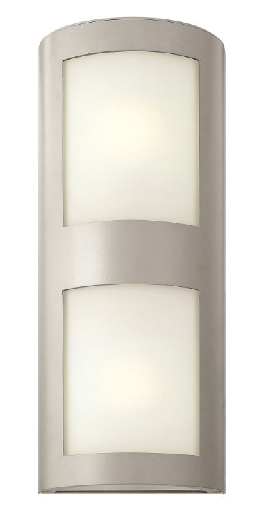 Foto para 8.5w Outdoor Solara LED Inside White Etched Titanium Large Wall Mount