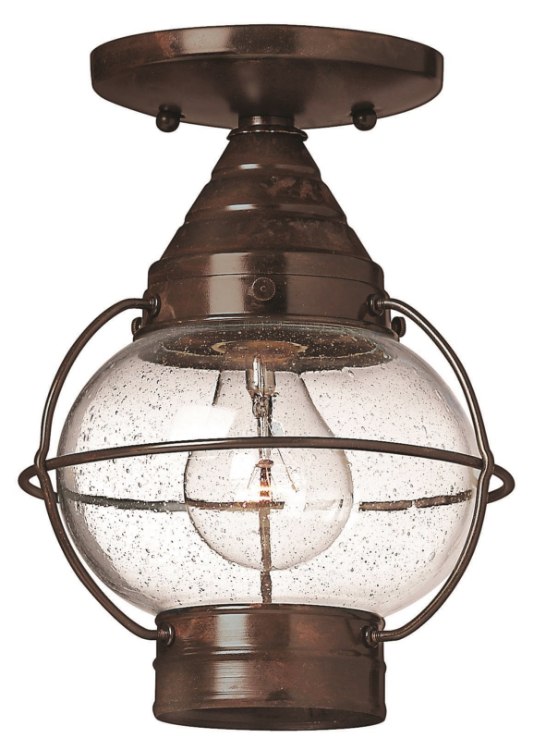 Foto para 60w Outdoor Cape Cod MED Clear Seedy Sienna Bronze Flush Mount