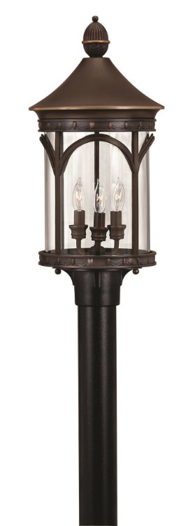 Foto para 40w Outdoor Lucerne CAND Clear Bent Panels Copper Bronze Extra Large Post Top