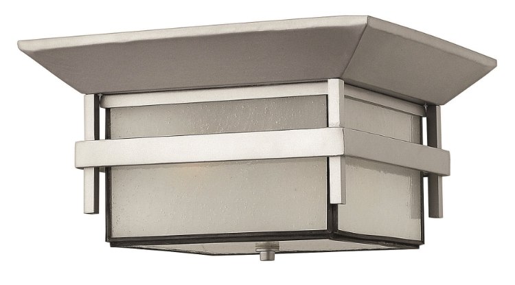 Foto para 60w Outdoor Harbor MED Etched Seedy Bound Titanium Flush Mount