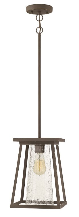 Foto para 100w Outdoor Burke MED Clear Seedy Oil Rubbed Bronze Hanging