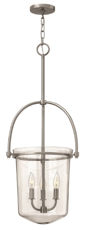 Foto para 60w Foyer Clancy CAND Clear Brushed Nickel Single Tier Foyer