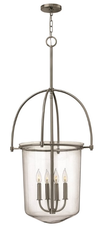 Foto para 60w Foyer Clancy CAND Clear Brushed Nickel Single Tier Foyer