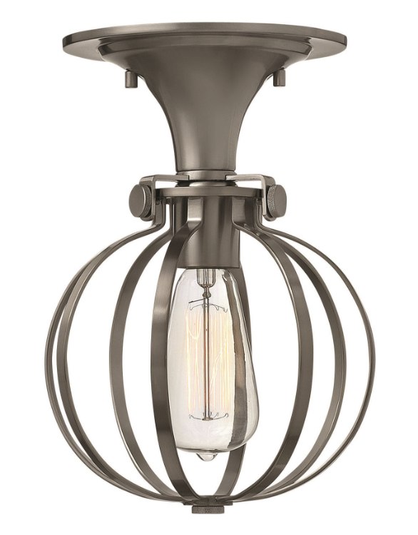 Foto para 100w Foyer Congress MED Antique Nickel Flush Mount