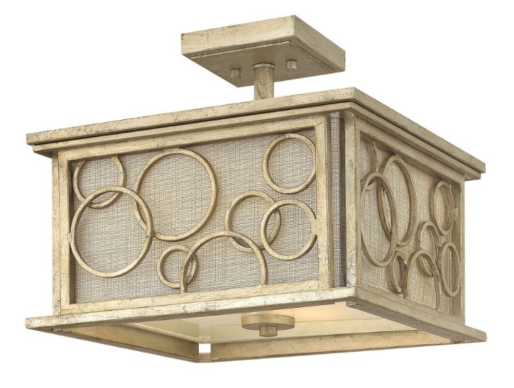 Foto para 60w Foyer Flourish MED Silver Leaf Semi-flush Mount