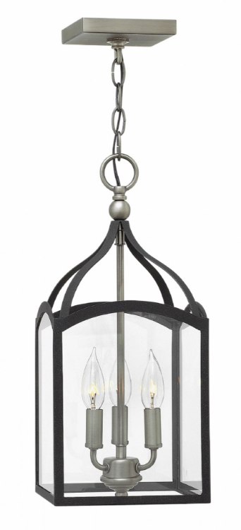 Foto para 60w Foyer Clarendon CAND Clear Aged Zinc Small Pendant Foyer