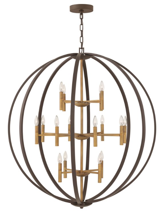 Foto para 60w Chandelier Euclid CAND Spanish Bronze Three Tier