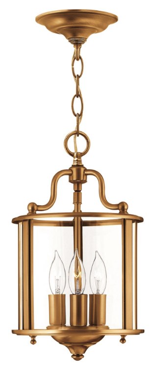 Foto para 60w Foyer Gentry CAND Clear Rounded Panels Heirloom Brass Single Tier Foyer