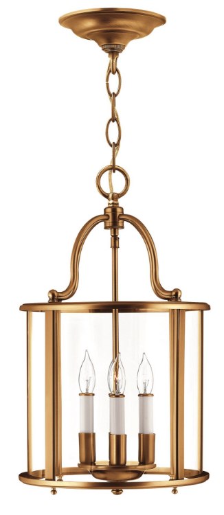 Foto para 60w Foyer Gentry CAND Clear Rounded Panels Heirloom Brass Single Tier Foyer