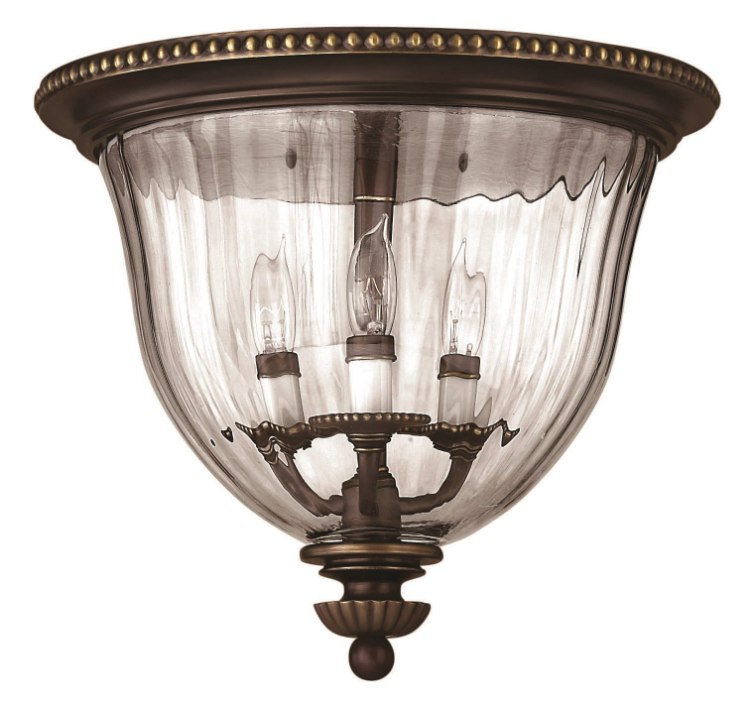 Foto para 60w Foyer Cambridge CAND Clear Optic Olde Bronze Flush Mount