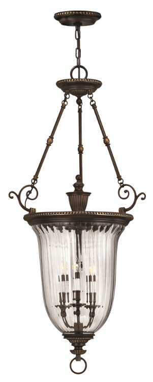 Foto para 60w Foyer Cambridge CAND Clear Optic Olde Bronze Large Pendant Foyer