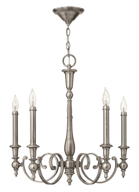 Foto para 60w Chandelier Yorktown CAND Antique Nickel Single Tier Foyer