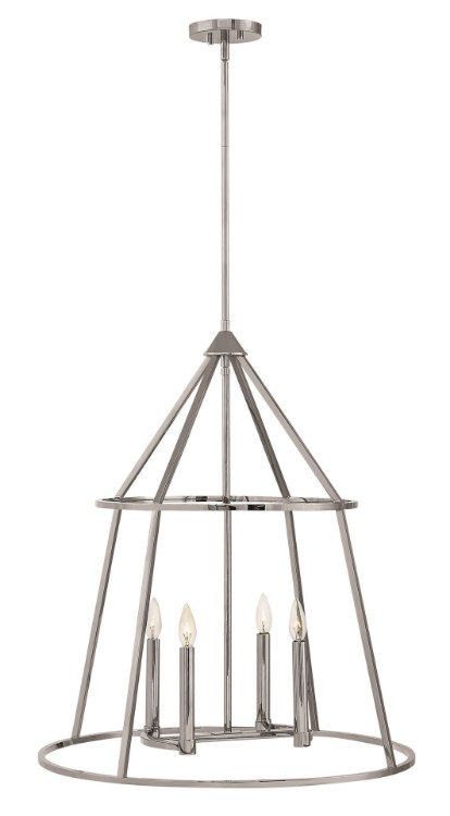 Foto para 60w Chandelier Middleton CAND Polished Nickel Stem Hung Pendant