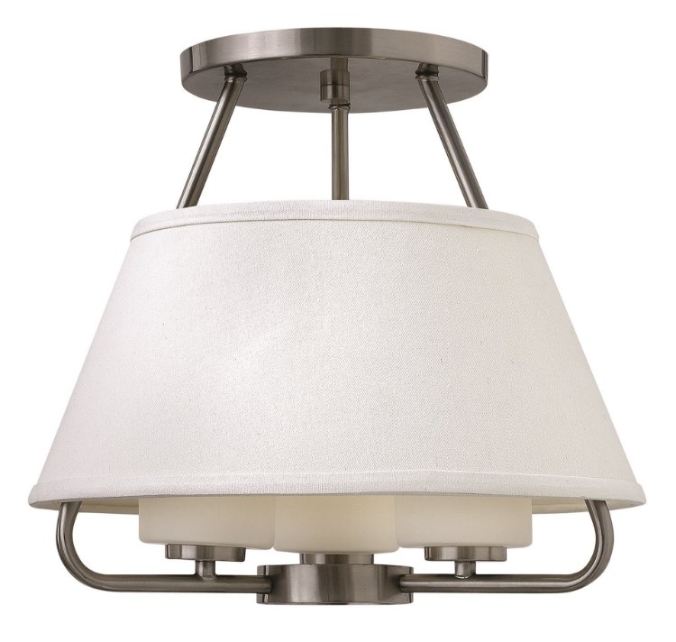 Foto para 60w Foyer Cole MED Etched Opal Brushed Nickel Semi-flush Mount
