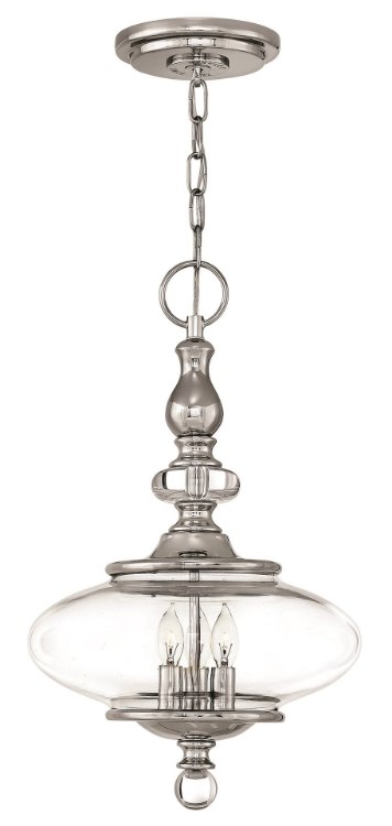 Foto para 60w Chandelier Wexley CAND Clear Polished Nickel Single Tier