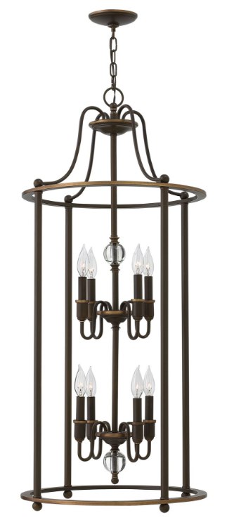 Foto para 60w Chandelier Elaine CAND Light Oiled Bronze Two Tier Foyer