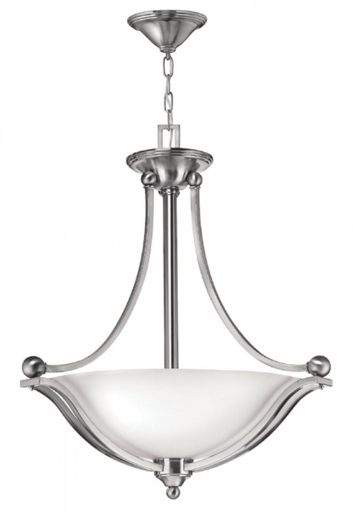 Foto para 48w Foyer Bolla LED Etched Opal Brushed Nickel Inverted Pendant