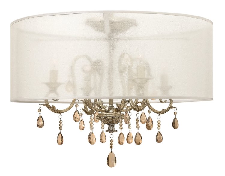 Foto para 60w Foyer Carlton CAND Silver Leaf Semi-flush Mount