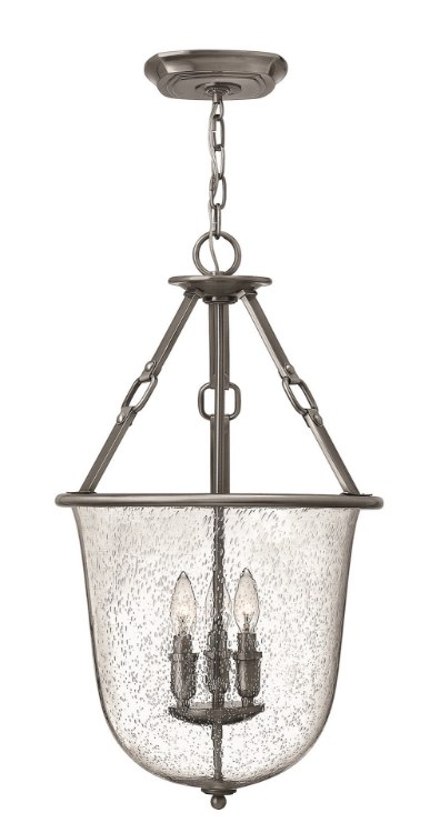 Foto para 60w Foyer Dakota CAND Clear Seedy Polished Antique Nickel Single Tier Foyer