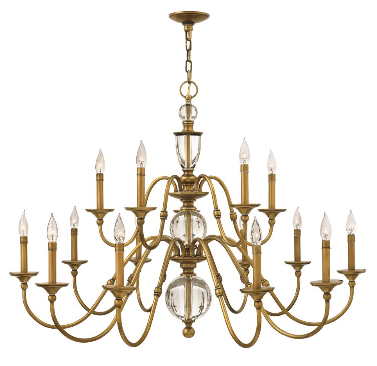 Foto para 60w Chandelier Eleanor CAND Heritage Brass Two Tier Foyer