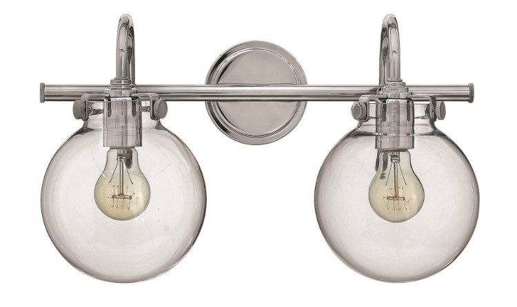 Foto para 100w Bath Congress MED Clear Glass Chrome Bath Two Light